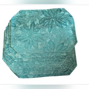 Vintage Green poinsettia placemats 17x12 set of 8